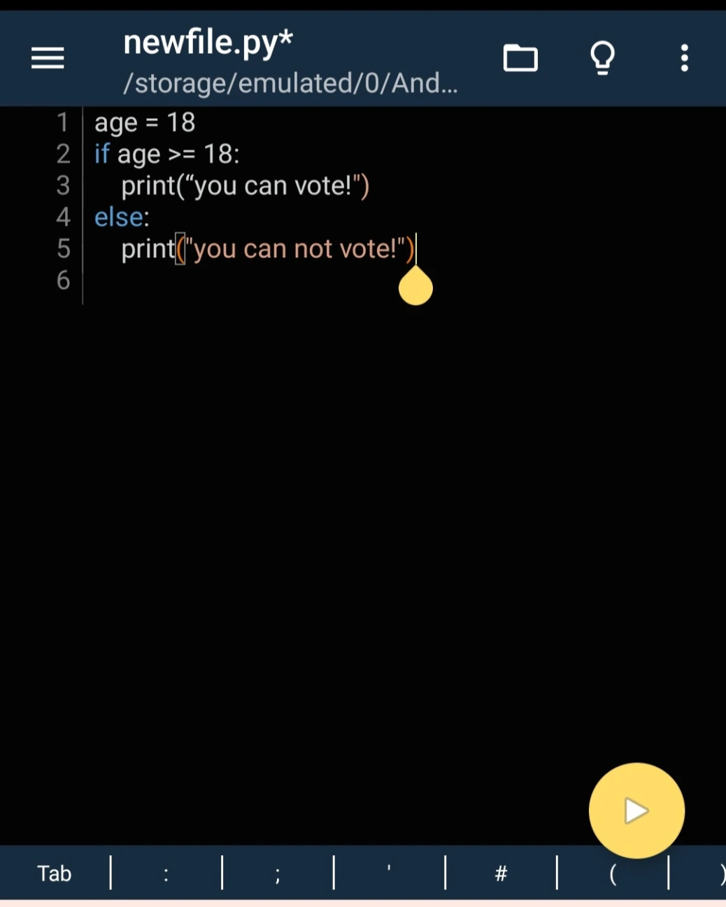 if and else python key word